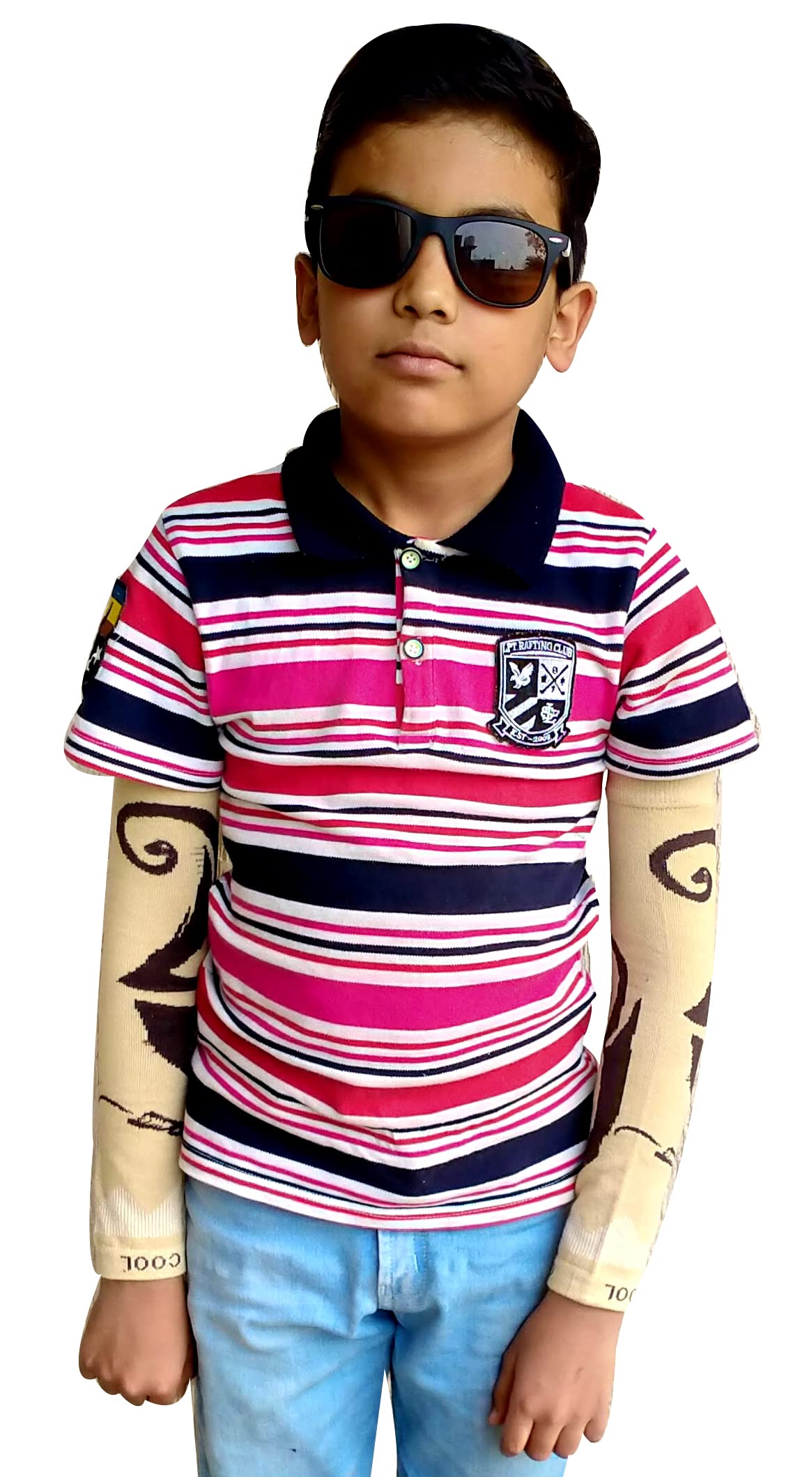 Navkar Crafts Sun Protection Cotton Arm Sleeves for Kids (9-15 Years), Men & Women - Premium Riding Gloves from Navkar Crafts - Just $199! Shop now at Navkar Crafts