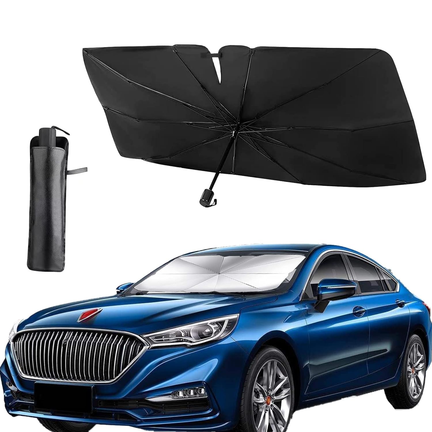 Navkar Crafts Car Sun Shade Windshield Cover, Umbrella Windshield Sun Shade for Car Front Window，Sun Protection & Heat Insulation Foldable Sun Shade，Full Cover Sun Shade for Most Vehicles - Premium Car Sun Shade from Navkar Crafts - Just $499! Shop now at Navkar Crafts