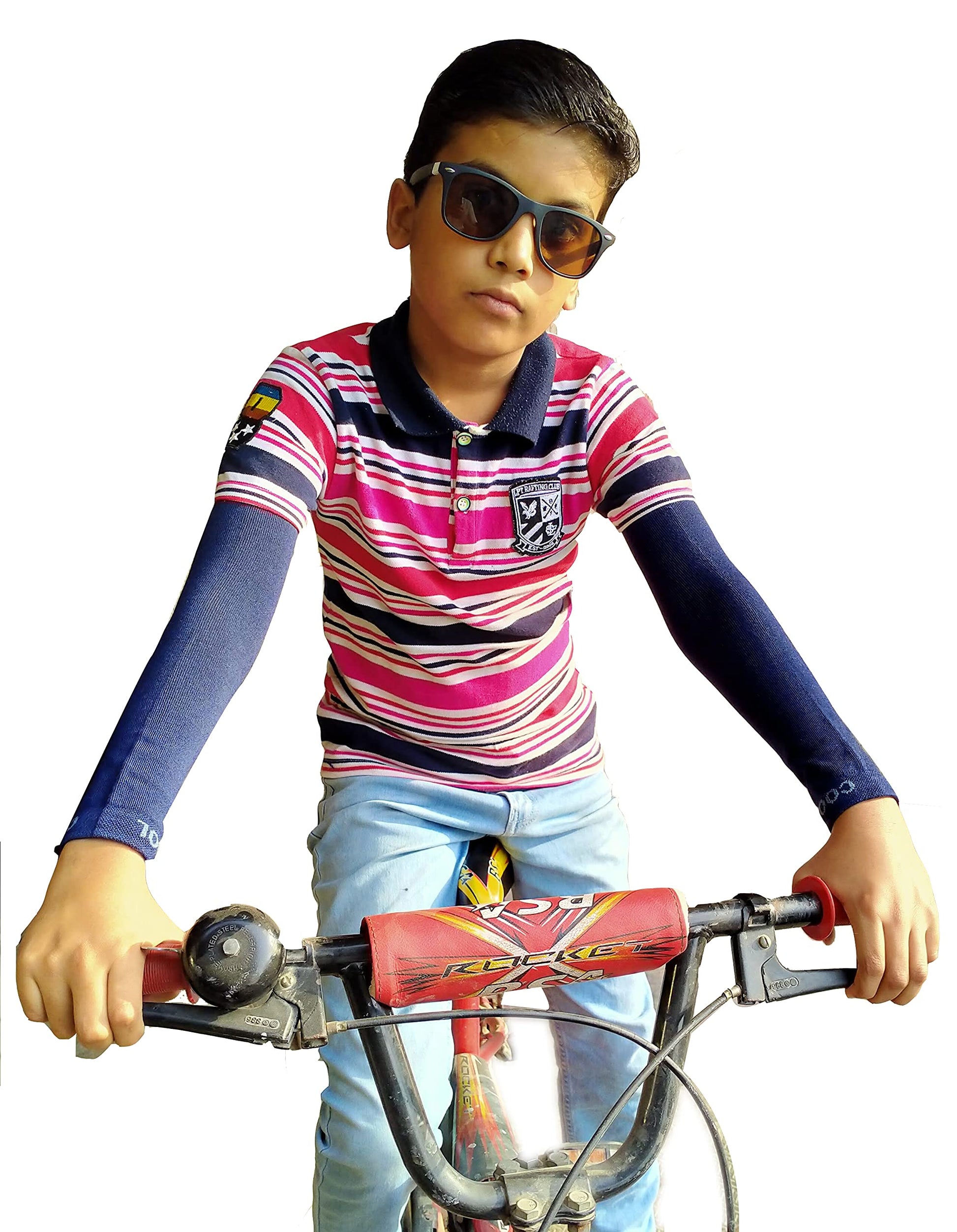 Navkar Crafts Sun Protection Cotton Arm Sleeves for Kids (9-15 Years), Men & Women - Premium Riding Gloves from Navkar Crafts - Just $199! Shop now at Navkar Crafts