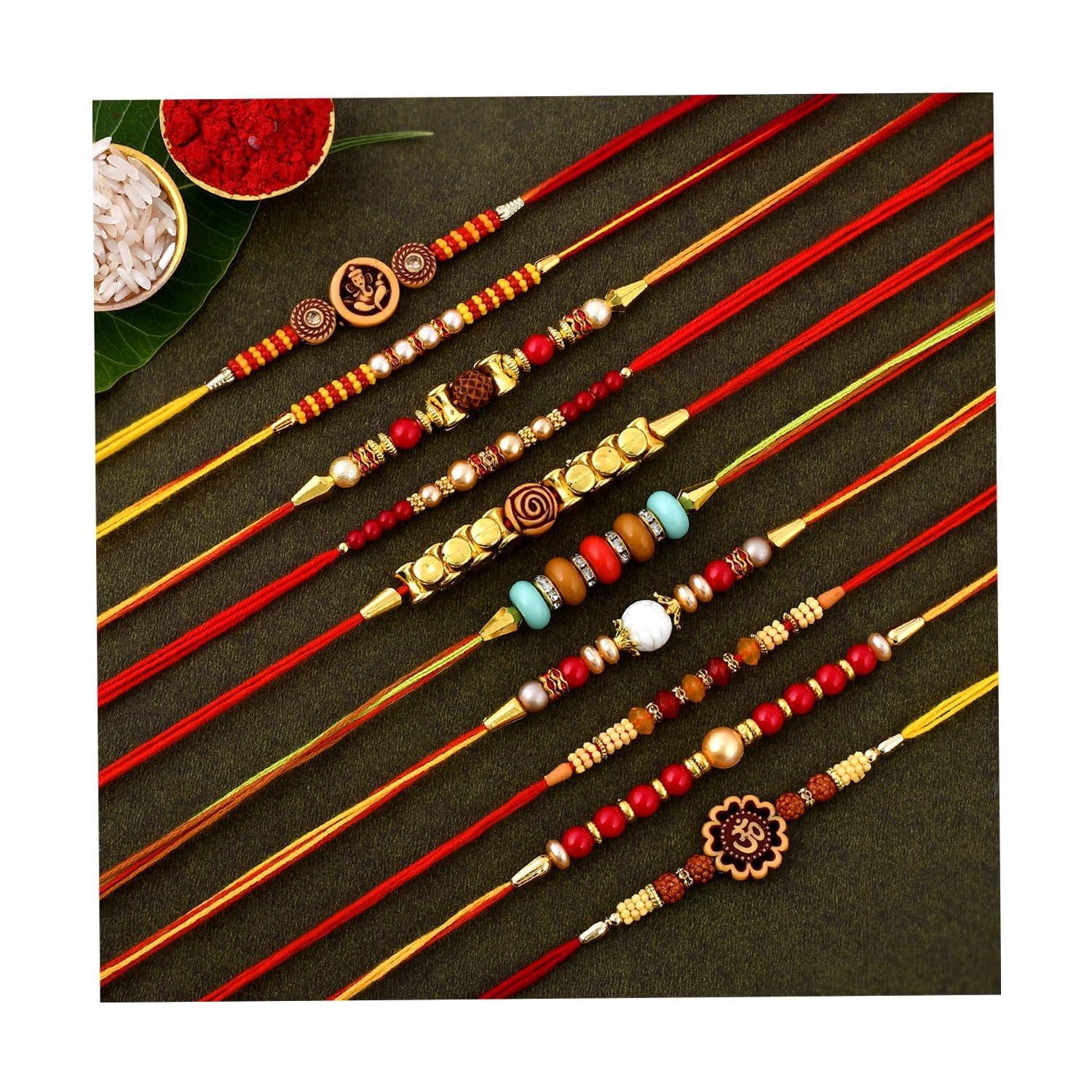 Navkar Crafts Multicolor Pack of 10 Dora Rakhi Set for Men with Roli Chawal Rakhi for Brother - Premium Rakhi from Navkar Crafts - Just $189.05! Shop now at Navkar Crafts