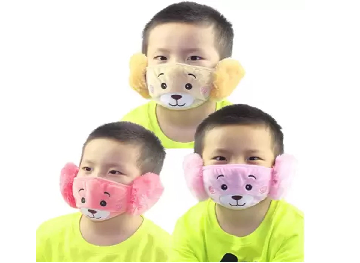Navkar Crafts Boy's and Girl's Warm Winter Face Mask Ear Protector with Plush - Premium  from Navkar Crafts - Just $249! Shop now at Navkar Crafts