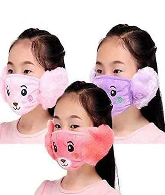 Navkar Crafts Boy's and Girl's Warm Winter Face Mask Ear Protector with Plush - Premium  from Navkar Crafts - Just $249! Shop now at Navkar Crafts