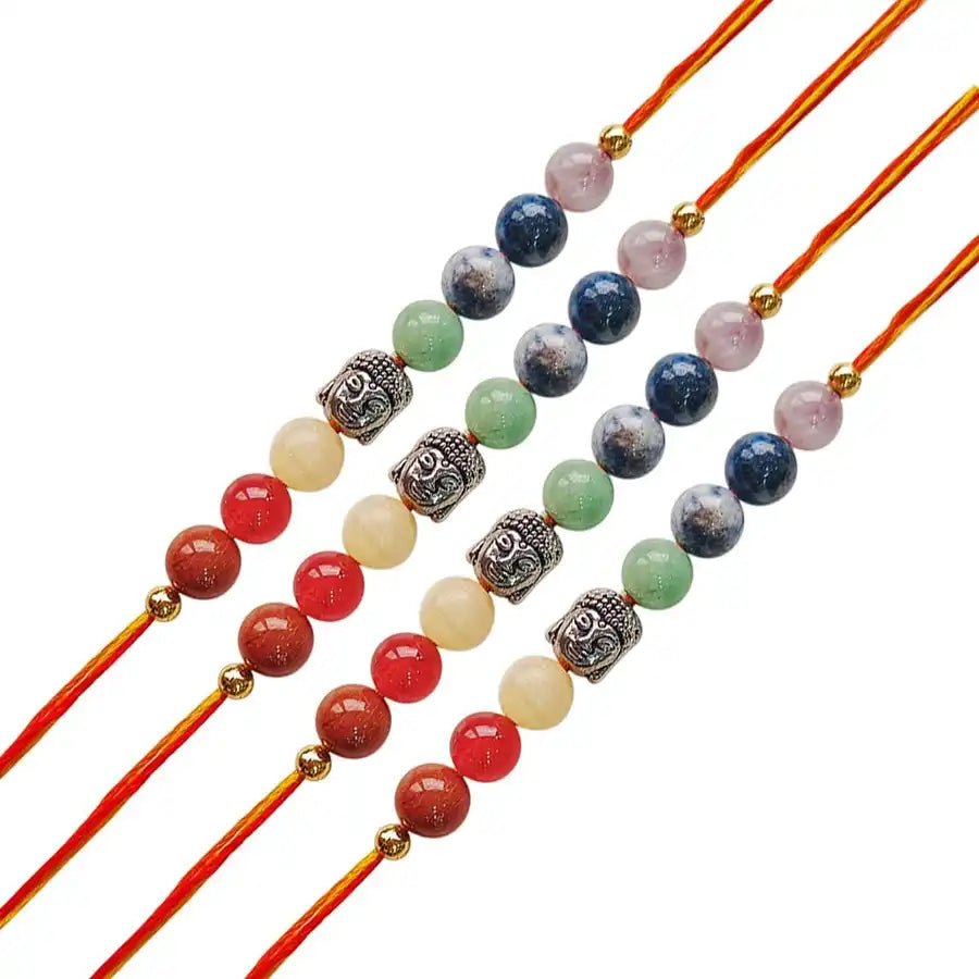 Navkar Crafts Buddha with 7 Chakra Designer Thread Rakhi for Bhaiya Bhabhi - Navkar Crafts