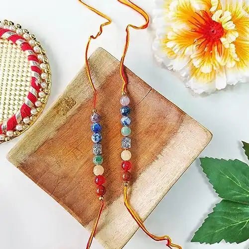 Navkar Crafts Buddha with 7 Chakra Designer Thread Rakhi for Bhaiya Bhabhi - Navkar Crafts