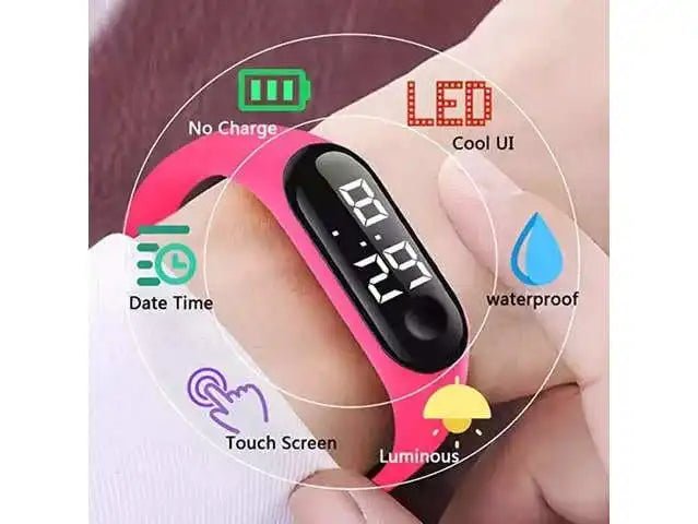 Navkar Crafts Kids Favourite Led Band Kids Rakhi with Beautiful Gift Cartoon Digital Touchscreen Led Watches - Navkar Crafts