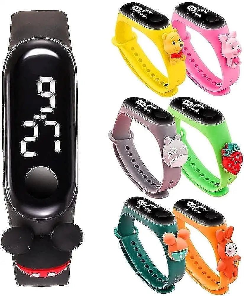 Navkar Crafts Kids Favourite Led Band Kids Rakhi with Beautiful Gift Cartoon Digital Touchscreen Led Watches - Navkar Crafts