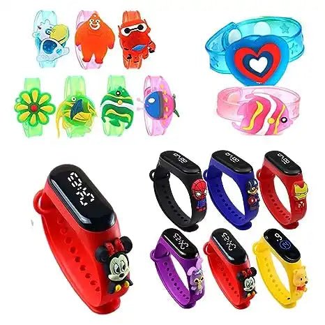 Navkar Crafts Kids Favourite Led Band Kids Rakhi with Beautiful Gift Cartoon Digital Touchscreen Led Watches - Navkar Crafts